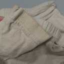 Tanming Linen Pants for Women Summer Casual High Waisted Drawstring White Beach Pant S