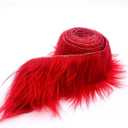 Ice Fabrics Craft Faux Fur Fabric Pre Cut Rolls - 6"x60" Fur Ribbon Mohair Fabric Strips - Super Soft and Fuzzy - Perfect for Crafts, Costumes & Decoration - Red - 6x60