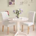 VitalCozy Cream White Bow Chair Covers Set of 2 Coquette Room Decor Cute Faux Fur Chair Back Covers Soft Beige Seat Slipcovers for Dining Room Kitchen Wedding Party Decor