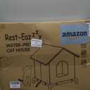 Rest-Eazzzy Heated Cat House for Outdoor Cats, Waterproof, Fully Insulated Shelter for Stray and Feral Cats, Great for Cat Houses for Outdoor Cat and Cat Beds for Indoor Cats (Grey-Heat, Medium)