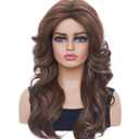 Rugelyss Vintage Wigs Brown Mixed Wig for Women Lady Layered Synthetic Full Wigs for 60s 70s 80s Cosplay Costume Disco Hair Wig