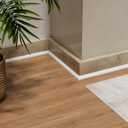 157 Inch Silicone Flexible Quarter Round Molding, Flexible White Rubber Trim, Peel and Stick Bendable Trim for Floors, Bathrooms, Kitchens, Doors, Self-Adhesive Rubber Molding