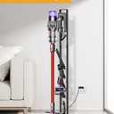 Haturi Vacuum Stand for Dyson V15 V12 V11 V10 V8 V7 V6, Metal Storage Holder for Cordless Vacuum & Accessories, Compatible with DC30 DC31 DC34 DC35 DC58 DC59 DC62 DC74, Black (With Rectangular Base)