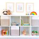 NaturalCozy 13 Inch Cube Storage Bins Cotton Rope Woven Baskets for Organizing 3-Pack | 13 x 13 Storage Cubes | Fabric Square Storage Baskets for Shelves Organizer, Kids Toy Bins, Closet Baby Nursery