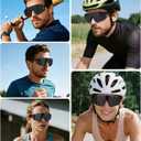 STORYCOAST Polarized Sports Sunglasses for Men Women,Driving Fishing Cycling Mountain Bike Sunglasses UV400 Protection (1-(a)matte Black Frame-gray Lens)