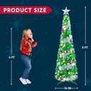 Joiedomi 5 FT Pop Up Christmas Green Tree with Lights, Collapsible Tinsel Christmas Tree Decorations with 50 Multicolor LED Lights and Ball Ornaments for Home Holiday Party Indoor Decor