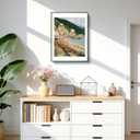 Golden State Art 18x24 Green Aluminum Frame with White Mat, Real Glass
