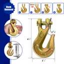 3/8 Chain Trailer Chains with Hooks, Grade 80 Tow Log Chain 7100 lbs Working Load for Truck Farm Construction(3/8 in x 16FT)