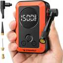 ETENWOLF Mini Bike Pump,20s Fast Inflate Bicycle Pump with Guage,150PSI Portable Electric Bike Air Pump with Presta and Schrader Valve for Mountain Bike,Road Bike,Motorcycle,Car,Sport Ball (Vivid Orange)