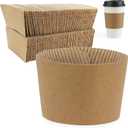 FMP Brands [100 Pack] Kraft Coffee Cup Sleeves Disposable for Hot Drinks, Durable Corrugated Cardboard Cup Sleeves for 12-24 oz Cups, Beverage Insulator and Hand Protection for Hot & Cold Drinks