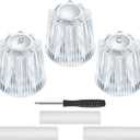 3 Piece Shower Knobs Replacement, Compatible with Price Pfister Windsor Tub and Shower Faucets, 12 Point Broach, Hot/Cold and Diverter Shower Handles Replacement (Clear Acrylic)