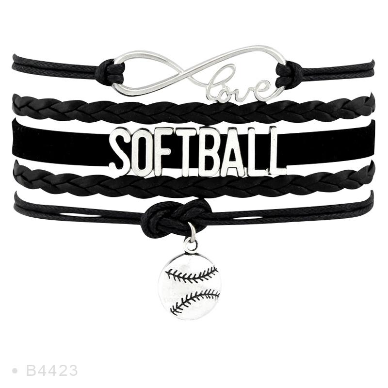 Infinity Charm Bracelet - Adjustable Softball Jewelry for Players, Teams and Coaches Gifts