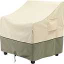 COSFLY Patio Furniture Covers Waterproof, Outdoor Chair Covers 1 Pack Heavy Duty - Fits up to 29W x 30D x36H Inches (1 Pack) (Beige)