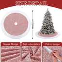 2 x Dremisland Pink Christmas Tree Skirt 48 Inch Sparkly Sequin Velvet Tree Skirts Glitter Plush Christmas Decorations Luxury Faux Fur Xmas Tree Mats for Party Holiday Home New Year Decor