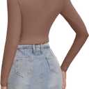 SKYZOO Long Sleeve Crop Tops for Women 2025 Slim Fit Basic Fall Fashion Y2k Teen Girl Clothes (XL)