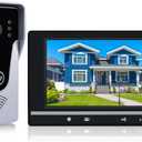 Wired Video Intercom System, 7 Inch Monitor and Aluminum Alloy Doorbell Camera, 2-Way Intercom Audio Video Doorbell Intercom Kits, Support Monitoring, Unlock indoor/outdoor for Home Security System (Black)