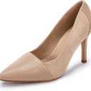PiePieBuy Womens High Heels Pumps Pointed Toe Slip On Stiletto Classic Dress Party Office Shoes (7.5, Khaki)