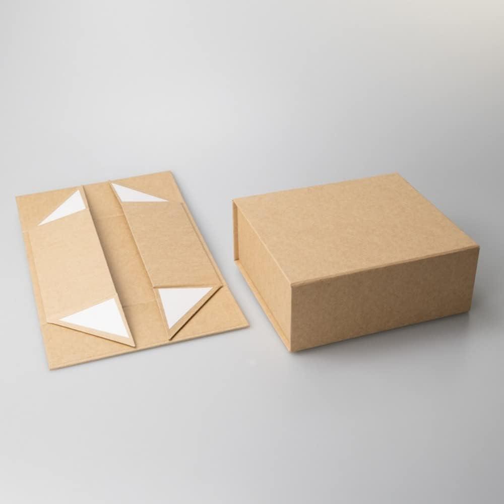 13x9.8x4.7 Inches Large Collapsible Magnetic Closure Gift Box with Lid Portable Hard Boxes for Wedding,Birthday, Christmas, Party, Packaging, Present (Cowhide)