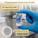 20mL Liquid Scintillation Counting Vials, 100PCS | Borosilicate Glass Sample Vials, 22-400 White Polypropylene Screw Cap, Silver Aluminum Foil Liner, Multi-Purpose Use