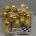 Prextex 36pc Shatterproof Christmas Ornaments Set - Gold Christmas Tree Decorations in 3 Sizes and 6 Styles - Hanging Balls with Loops in Matte, Shiny, and Glitter Finishes for Indoor-Outdoor Display