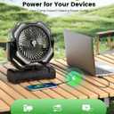 Camping Misting Fan - 24000mAh Portable Battery Powered Fans with 9oz Water Tank, Light, Hook - Rechargeable, 120H Cooling, Last 5H Mist, 4 Speed, Sleep Mode - Outdoor Gear, Travel Essentials