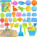 Beach Toys, Collapsible Sand Toys for Toddlers, Sand Bucket and Shovels Set with Mesh Bag Cute Sand Molds, Travel Sand Toys for Beach, Sandbox Toys for Toddlers Kids Baby Boys Girls Age 3-10