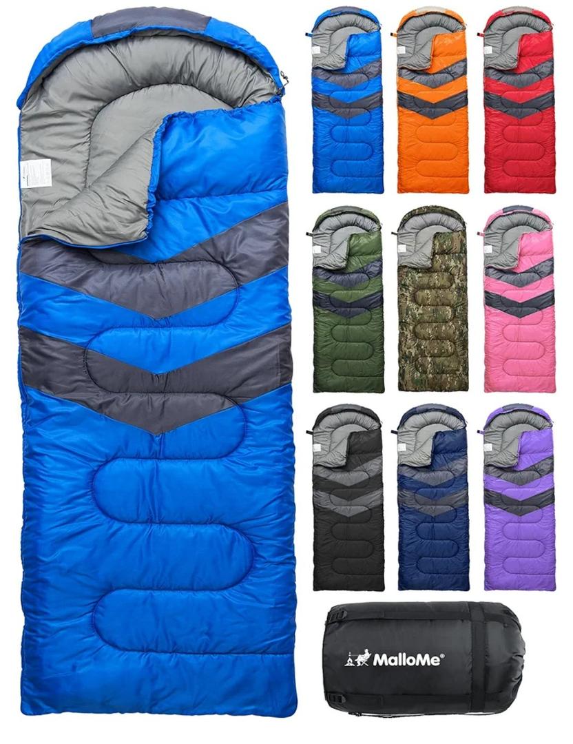 MalloMe Sleeping Bags for Adults Cold Weather & Warm - Backpacking Camping Sleeping Bag for Kids 10-12, Girls, Boys - Lightweight Compact Camping Essentials Gear Accessories Hiking Sleep Must Haves