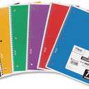 Mead Spiral Notebook, 1 Subject, College Ruled Paper, 7-1/2" x 10-1/2", 70 Sheets per Notebook, Colors Will Vary, 6 Pack (73065)