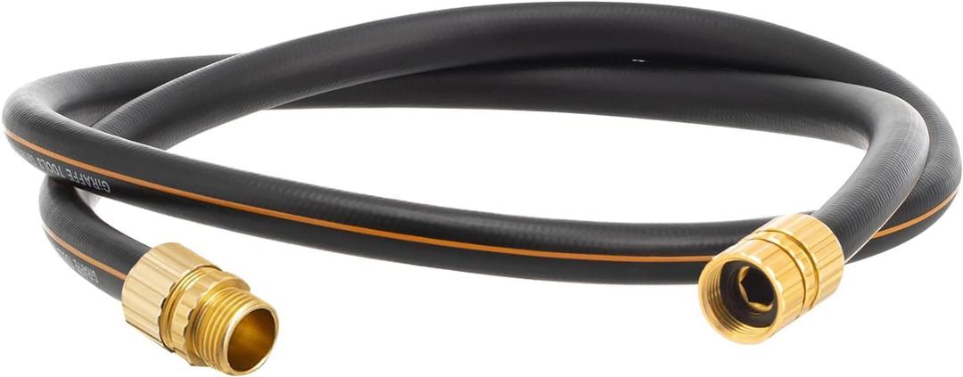 Giraffe Tools Leader Hose 5/8" x 4ft, Custom Length, No Kink, Flexible, Leakproof Water Hose, Male Female Fittings, 600 Burst PSI, 4ft, Black Orange Giraffe Tools Leader Hose 5/8" x 4ft, Custom Length, No Kink, Flexible, Leakproof Water Hose, Male Female Fittings, 600 Burst PSI, 4ft, Black Orange