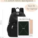 Tanweibago Mini Nylon Women Backpacks,11L Small Ladies backpacks Casual Lightweight Women Shopping Travel Daypack (Black)