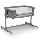 Delta Children Close2Me Bedside Baby Bassinet Sleeper with Breathable Mesh and Adjustable Heights - Lightweight Portable Crib, Grey