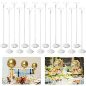 Balloon Stick Holder 16 Pack Balloon Stand with Base Balloon Column for Table Decorations for Wedding Birthday Baby Shower Any Party Balloon Accessories