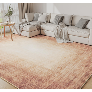 Area Rugs for Living Room, Machine Washable Non Slip Area Rug Modern Abstract Indoor Rug Carpet Ultra Soft Rugs for Bedroom Dining Room Playroom Bedside Office,Rust Red 9*12