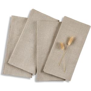 Solino Home Natural Linen Napkins Set of 4 - 100% Pure Linen Cloth Washable Dinner Napkins 20 x 20 Inch for Christmas, Holiday, New Year - Fete