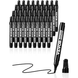 VEVOR Black Dry Erase Markers, 36 Pack Low-Odor Whiteboard Markers with Chisel Tip, Easily Clean Dry Erase Markers Bulk for School Office Home
