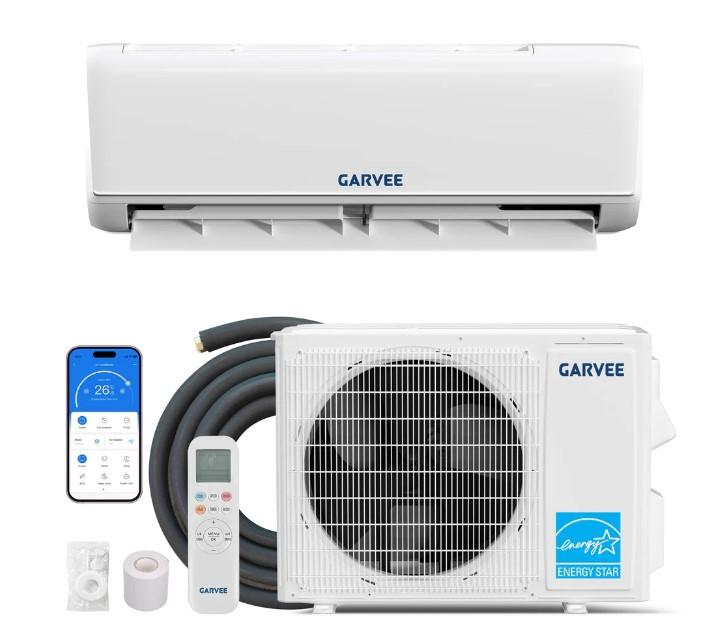 Garvee 24000 BTU 21 SEER2 Ductless Mini Split AC & Heat Pump WiFi Alexa Compatible 208-230V Energy-Star Efficient Cooling Heating for 1500 Sq.ft