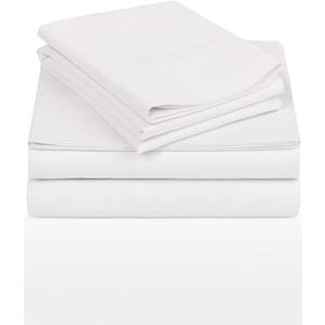 600 Thread Count Cotton Bed Sheets for King|100% Egyptian Cotton Sheets|4 Piece Sheet Set Comfy Ultra Soft Breathable Natural Cooling Sheets|Upto 16 Inch Deep Pocket Sheet Set in White Solid