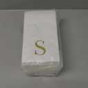Sparkle and Bash 100 Pack Gold Foil Initial Letter S White Monogram Paper Napkins, 4x8 inch Disposable Dinner Napkin for Wedding Decor, and Table Decorations
