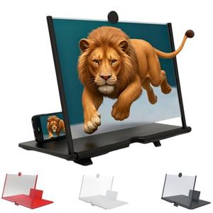 Screen Magnifier Version, Foldable Big Screen Magnifier for Cell Phone, Clear Immersive View,Magnifying Glass for Travel, Suitable for Movies, Videos and Game (Black, 10'')