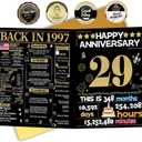 Joycard 29th Anniversary Card for Women Men, Wedding Card for Wife Husband, Sweet Marriage Decorations Gifts for Couple, Perfect for Her Him on Anniversary Day, Back in 1997