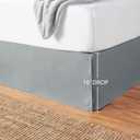 Amazon Basics Lightweight Pleated Bed Skirt, Machine Washable, Wrinkle and Fade Resistant, Queen, Dark Grey