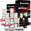Compatible with 2011 2012 2013 Jeep Grand Cherokee High Beam Low Beam+ Fog Light Bulb Combo, 24000LM 6000k white light,Interior lights Bulbs(Pack of 6)