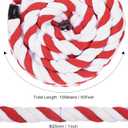 PATIKIL 1 Inch x 50 Feet Natural Twisted Cotton Rope 3 Strand Strong Thick Cotton Rope Tug of War Rope for Railings Crafts Games Home Decor, Red White
