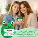 Mom Gifts, Gifts for Mom from Daughter Son, Moms Birthday Gift, I Love You MOMs Present for Moms Mother in Law Step Mama Mommy, Mother's Day Birthday Gift Cute Handmade Crochet Positive Frog