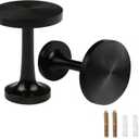 BEL AVENIR 2 Pack Curtain Holdbacks Metal Round Medallion Drapery Tiebacks Wall Hooks Modern Simple Style Home Decor with 2pcs Screws (Black)