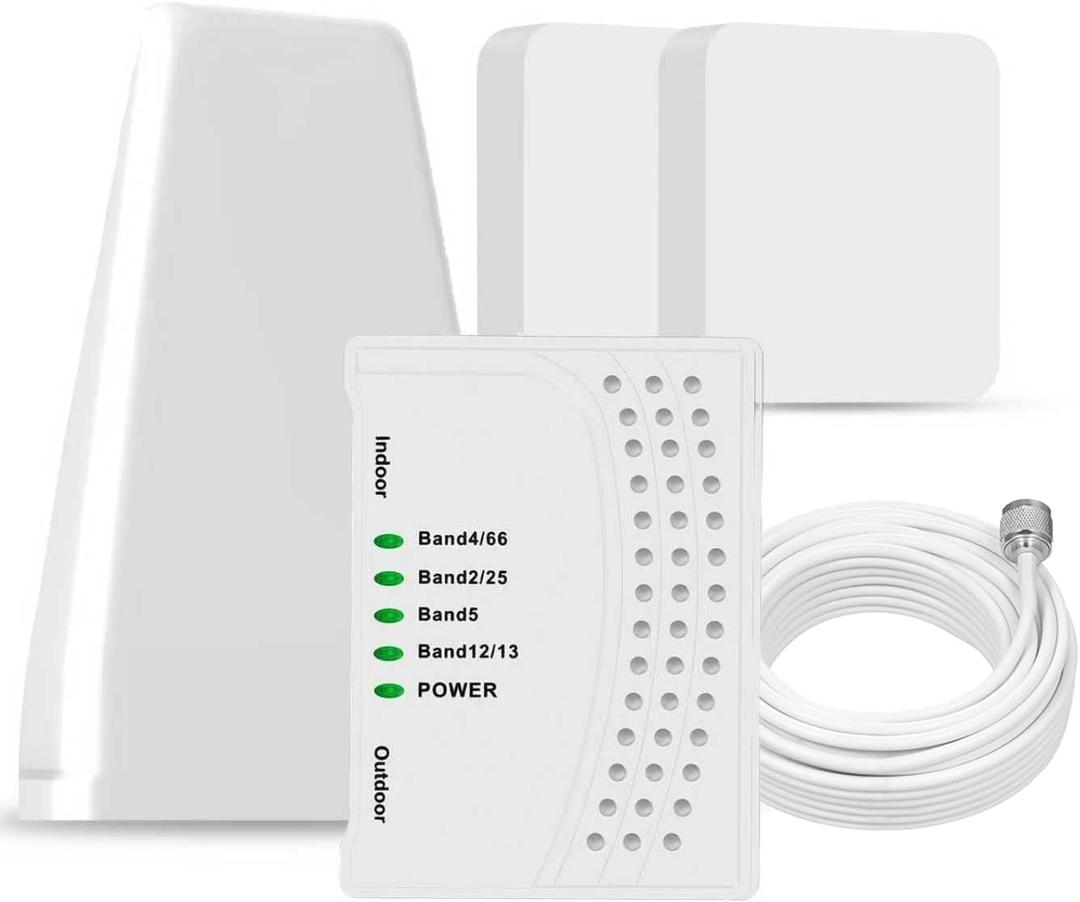 Cell Phone Booster for Home & Muti-Room, Up to 7000Sq. Ft,Cell Booster for Rural Area with 2 Indoor Antennas,Boosts 5G 4G LTE for All U.S. Carriers, FCC Approved Cell Phone Signal Booster (Green)