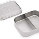 Stainless Steel Bento Box Lunch and Snack Container for Kids and Adults, 2 Sections