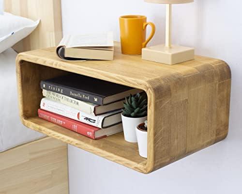 WOODCHES Floating Nightstand Wooden, Bedside Table, Nightstand Shelf, Handmade, Wall Mounted Bedside Shelf, Minimalist and Unique Style (Cape Town)