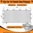 Kovshuiwe Top Dog Pen Cover, Pet Fence Cover, 600D Oxford Cloth, Top Sunshade of Dog House Fence Cover Provides Shade and Rain Protection for Outdoor Dogs, Fits for 24/32/40/45/50" Panels Dog Playpen