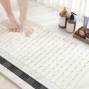 Color&Geometry Shower Mat Non Slip Bath Mat for Tub 16"x27" Bathtub Mat Non Slip Shower Mat for Shower, Bath Mat with Powerful Suction Cup and Drain Holes, Easy to Cut, White